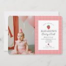 Search for strawberries birthday invitations Baby girl