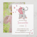 Search for elephant 1st birthday invitations Cute baby elephant