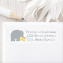 Search for yellow and grey return address labels Baby
