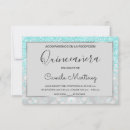 Search for aqua blue quinceanera invitations Girly