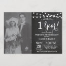 Search for 1 year wedding anniversary invitations Black and white