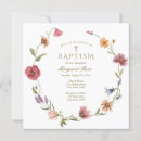 Search for watercolor flowers christening invitations Baby