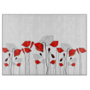 Search for red poppies chopping boards White