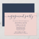 Search for navy blue blush engagement party invitations Elegant