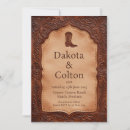 Search for leather wedding invitations Cowboy