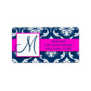 Search for blue damask return address labels White