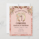 Search for cowgirl 1st birthday invitations Western
