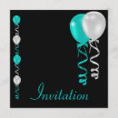 Search for teal black silver invitations Elegant