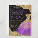 Search for glam sweet 16 invitations Gold