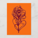 Search for peacock feather postcards Orange