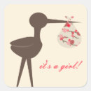 Search for blossoms square stickers Girl baby shower