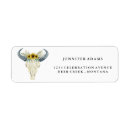Search for bull skull return address labels Rustic