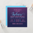 Search for neon bar bat mitzvah invitations Blue