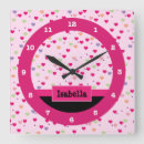 Search for pink heart clocks For kids
