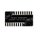Search for black and white stripe return address labels Floral
