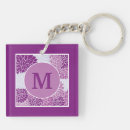 Search for purple floral key rings Monogrammed