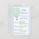Search for hot air balloon baby boy shower invitations Green