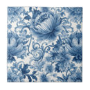 Search for vintage blue white floral tiles Watercolor