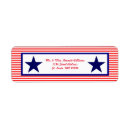 Search for red star return address labels America