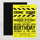 Search for crime party invitations Magnifying glass