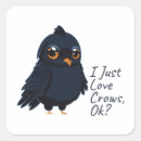 Search for funny crow bird stickers Black