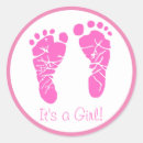 Search for pink baby footprints stickers Girl baby shower