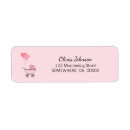 Search for baby pram return address labels Pink