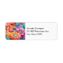 Search for pink orange floral return address labels Whimsical