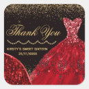 Search for red dress stickers Gold glitter