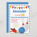 Search for boy bowling birthday invitations Boys bowling party