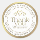 Search for thank you for celebrating with us wedding stickers Gold