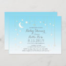 Search for moon and stars baby boy shower invitations Twinkle