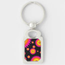 Search for yellow flower rectangular key rings Green