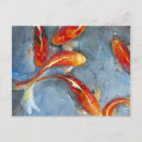 Search for fish swimming postcards Koi