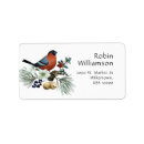Search for robin return address labels Watercolor