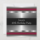 Search for black red silver birthday invitations Classy