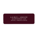 Search for red wedding return address labels Burgundy