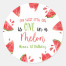 Search for watermelon party stickers One in a melon