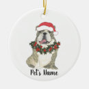 Search for english bulldog christmas tree decorations Santa