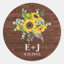 Search for country rustic wedding stickers Sunflower
