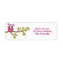 Search for pink bird return address labels Owls