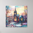 Search for stained glass canvas prints Church