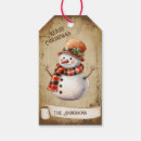 Search for snowman gift tags Retro