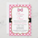 Search for pink polka dots invitations Black and white