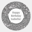 Search for grey silver stickers Birthday