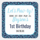 Search for blue paw stickers Dog birthday