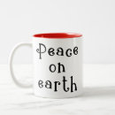 Search for peace on earth mugs Typography