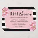 Search for black white stripes baby shower invitations Pink