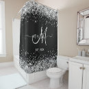 Search for black and silver shower curtains Girly