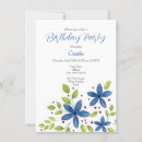 Search for indigo birthday invitations Flowers